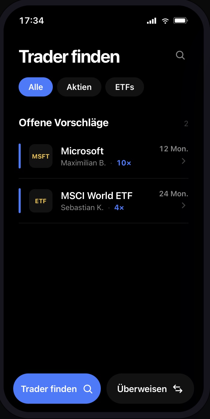 Trader finden